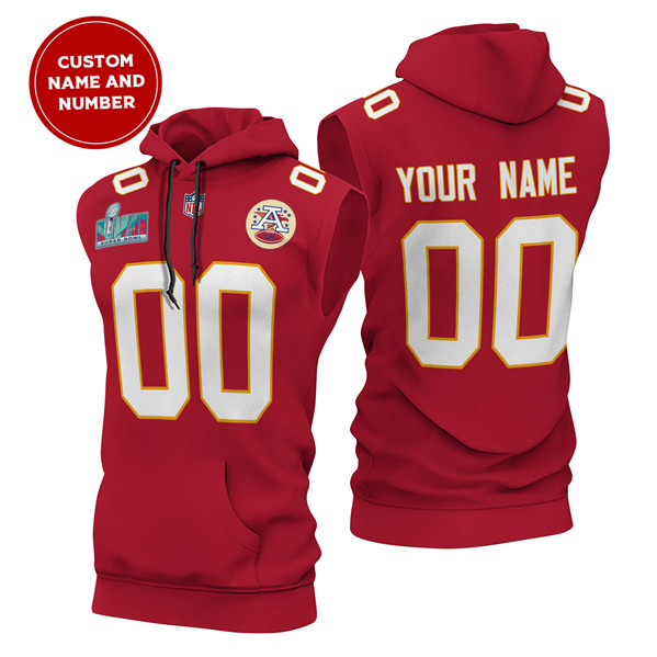Men's Kansas City Chiefs Customized Red Limited Edition Sleeveless Hoodie Men's Kansas City Chiefs Customized Red Limited Edition Sleeveless Hoodie